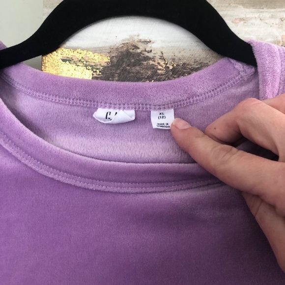 Gap Kids Purple Velour Top and Logo Sweatshirt - Picture 10 of 10